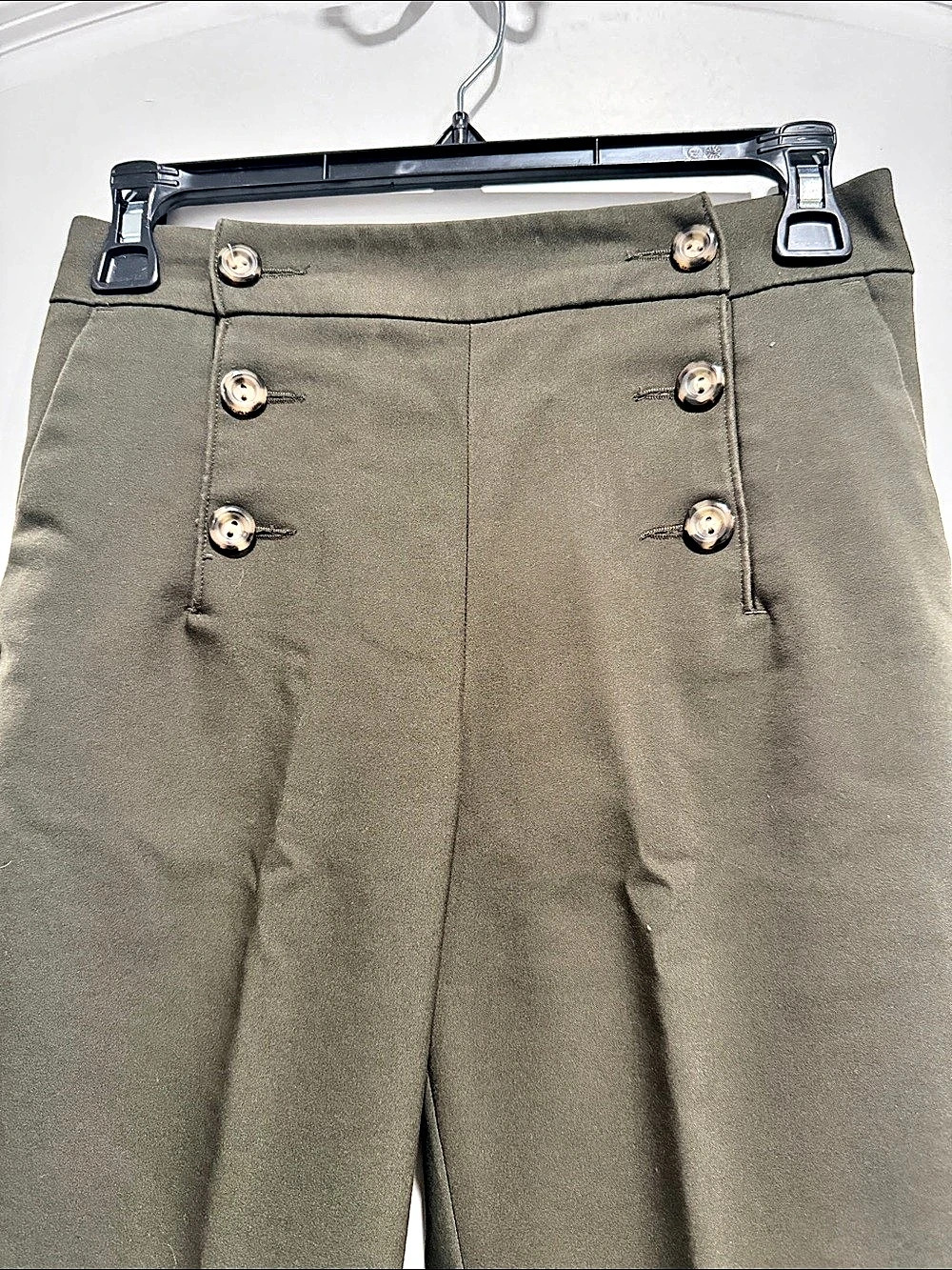 Express Ankle High Rise Pants High Rise Ankle Pants Green Size 0 Like New - Picture 3 of 8